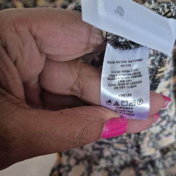 LOFT Black and Yellow Floral Long Sleeve Dress - Picture 5 of 16